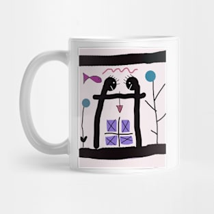 Kids and Arrow Stick Figure Mug